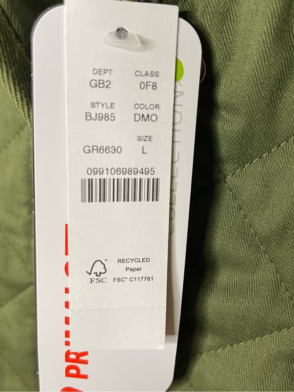 J. Crew Olive Green Quilted Utility Jacket with Black Collar - Picture 4 of 8